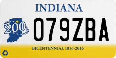 IN license plate 079ZBA
