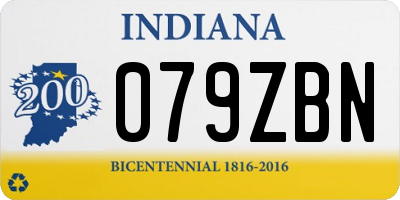 IN license plate 079ZBN