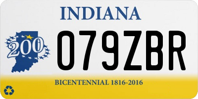 IN license plate 079ZBR