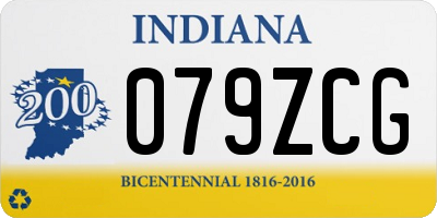 IN license plate 079ZCG