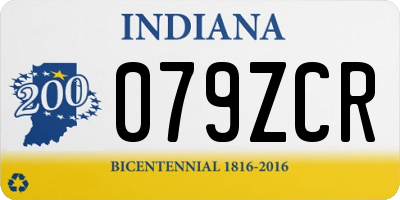 IN license plate 079ZCR