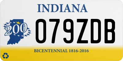 IN license plate 079ZDB
