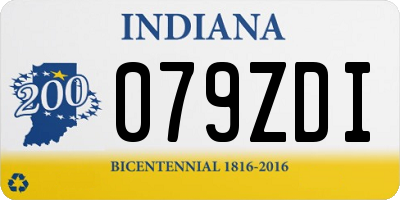 IN license plate 079ZDI