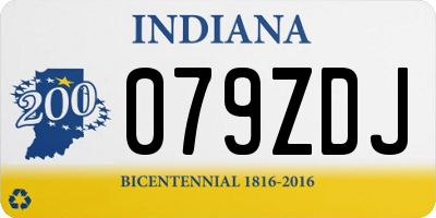 IN license plate 079ZDJ