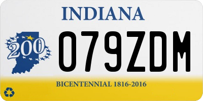 IN license plate 079ZDM