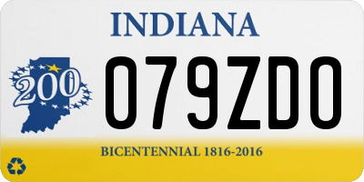 IN license plate 079ZDO
