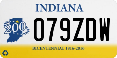 IN license plate 079ZDW