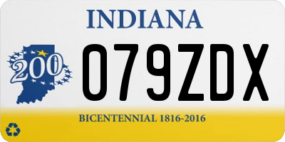IN license plate 079ZDX