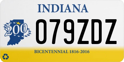 IN license plate 079ZDZ
