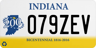 IN license plate 079ZEV