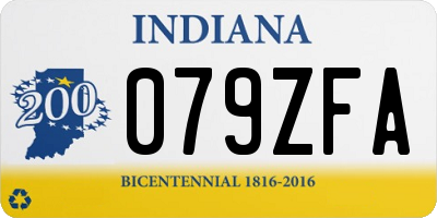 IN license plate 079ZFA