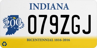 IN license plate 079ZGJ