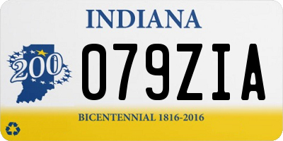 IN license plate 079ZIA