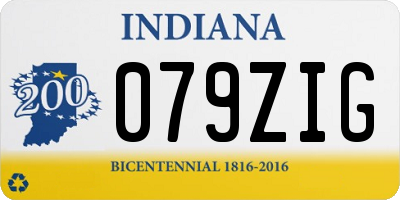 IN license plate 079ZIG