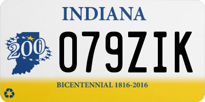 IN license plate 079ZIK