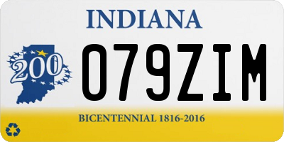 IN license plate 079ZIM