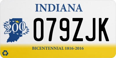 IN license plate 079ZJK