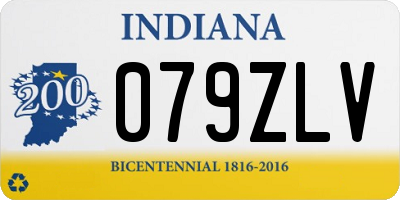 IN license plate 079ZLV