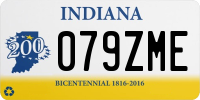 IN license plate 079ZME