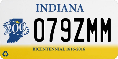 IN license plate 079ZMM