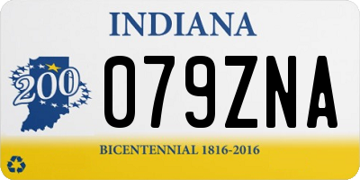 IN license plate 079ZNA