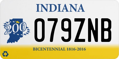 IN license plate 079ZNB