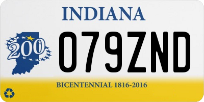 IN license plate 079ZND
