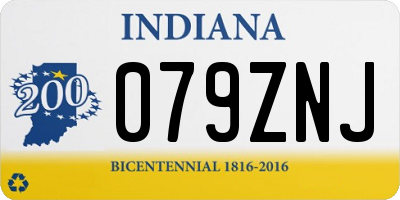 IN license plate 079ZNJ