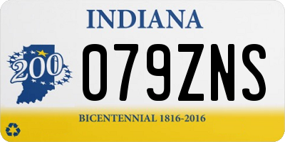 IN license plate 079ZNS