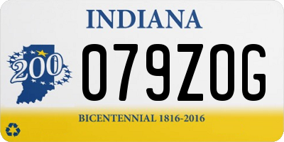 IN license plate 079ZOG