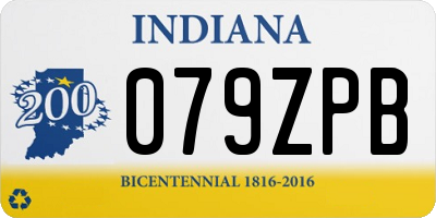 IN license plate 079ZPB