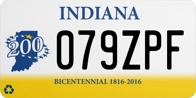 IN license plate 079ZPF