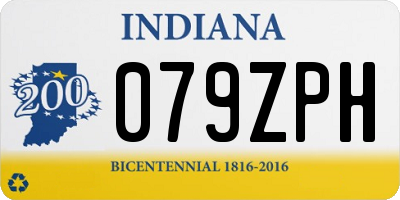 IN license plate 079ZPH