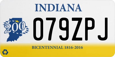 IN license plate 079ZPJ