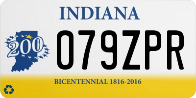 IN license plate 079ZPR