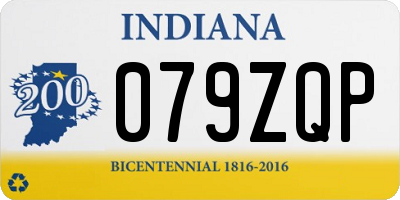 IN license plate 079ZQP