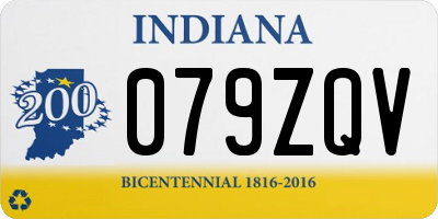 IN license plate 079ZQV