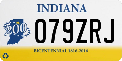 IN license plate 079ZRJ