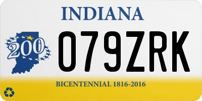 IN license plate 079ZRK