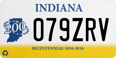 IN license plate 079ZRV