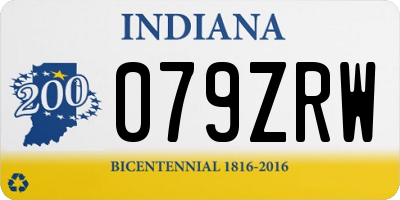IN license plate 079ZRW