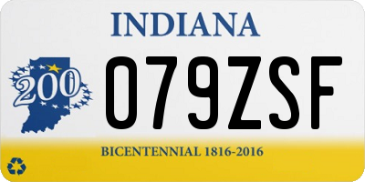 IN license plate 079ZSF