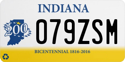IN license plate 079ZSM