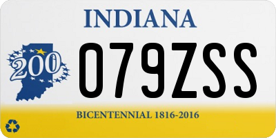 IN license plate 079ZSS