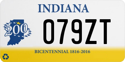 IN license plate 079ZT