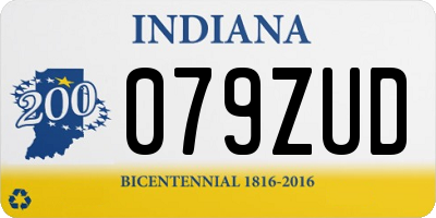 IN license plate 079ZUD