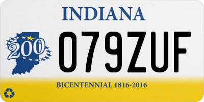 IN license plate 079ZUF