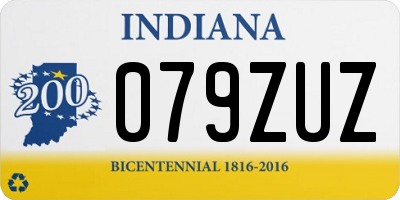 IN license plate 079ZUZ