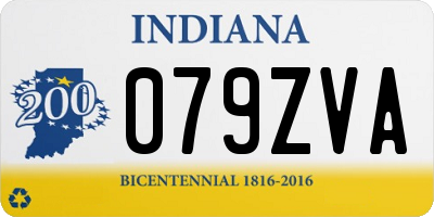 IN license plate 079ZVA