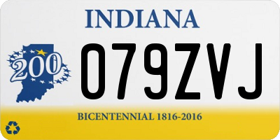 IN license plate 079ZVJ